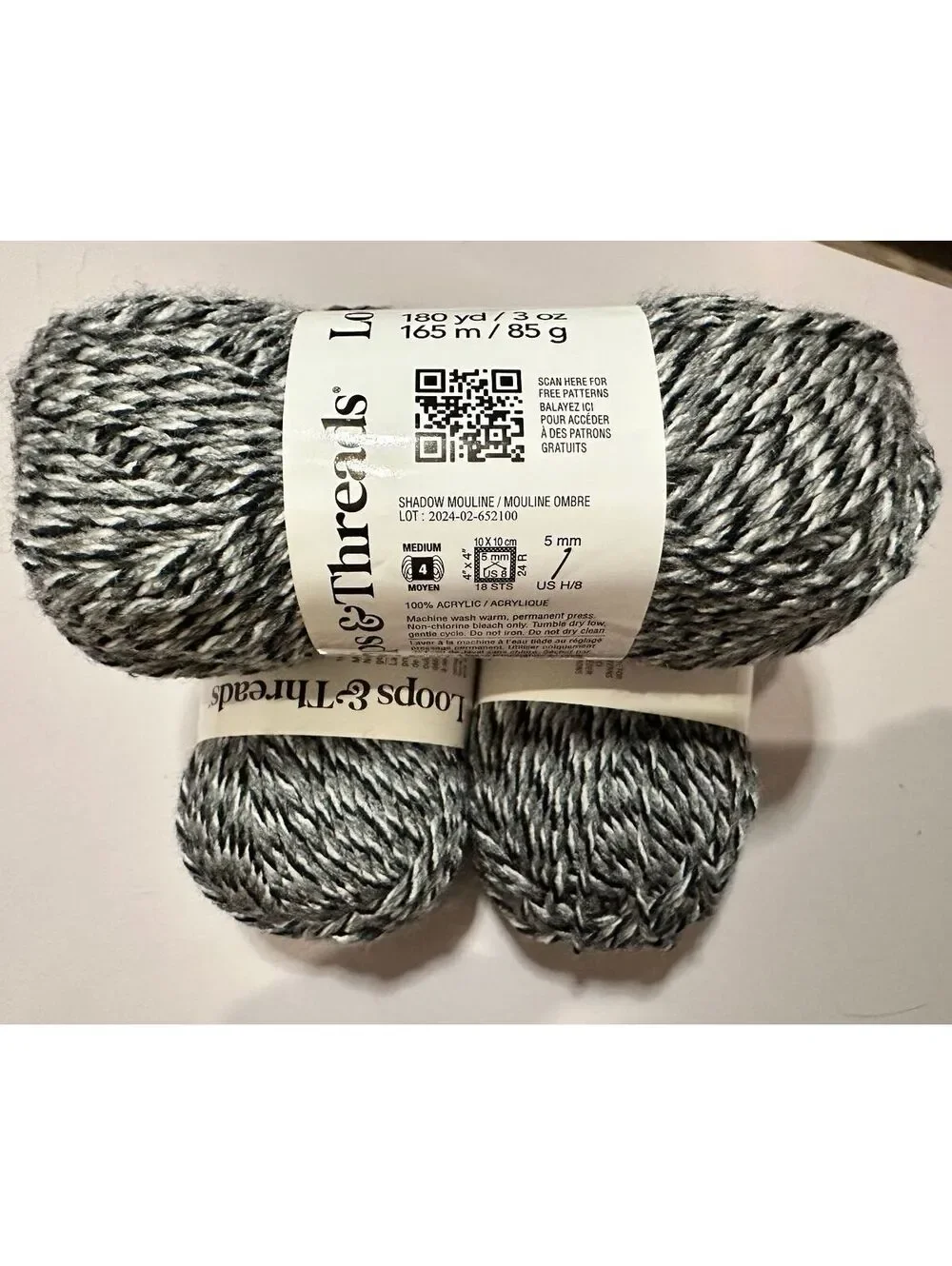 NWT + DISCONTINUED 3 Loops & Threads Impeccable Yarn - Shadow Mouline